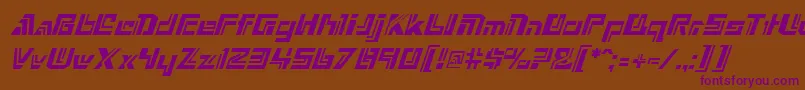NexxusItalic-fontti – violetit fontit ruskealla taustalla