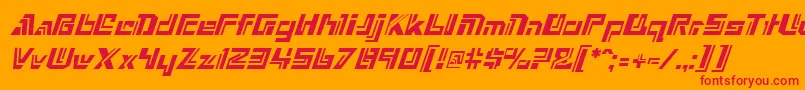 フォントNexxusItalic – オレンジの背景に赤い文字