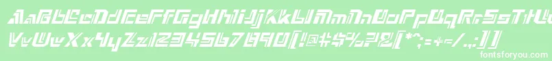 Fonte NexxusItalic – fontes brancas em um fundo verde