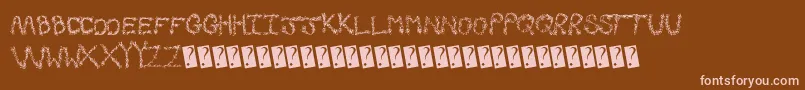 Fallgreetings Font – Pink Fonts on Brown Background