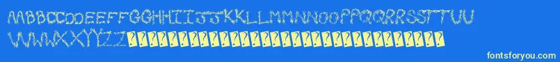 Fallgreetings Font – Yellow Fonts on Blue Background