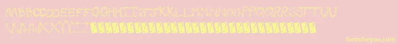 Fallgreetings Font – Yellow Fonts on Pink Background