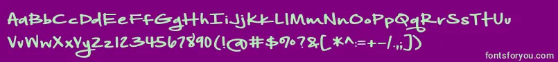 AnotherBirdhouse Font – Green Fonts on Purple Background