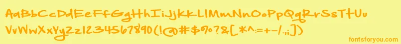 AnotherBirdhouse Font – Orange Fonts on Yellow Background