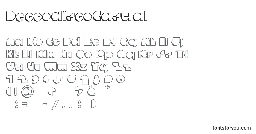Czcionka DeccodiscoCasual – alfabet, cyfry, specjalne znaki