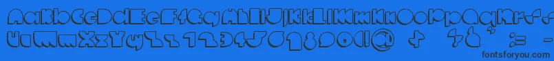 フォントDeccodiscoCasual – 黒い文字の青い背景