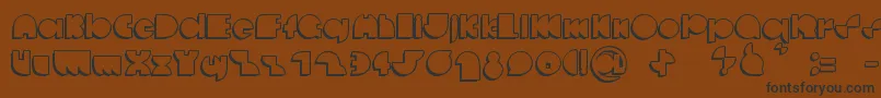 DeccodiscoCasual-Schriftart – Schwarze Schriften auf braunem Hintergrund