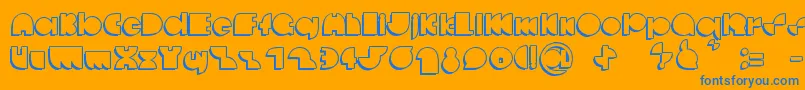 DeccodiscoCasual Font – Blue Fonts on Orange Background