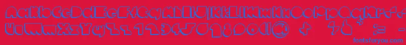 DeccodiscoCasual Font – Blue Fonts on Red Background