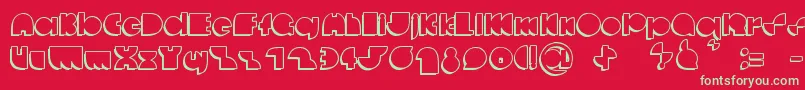 DeccodiscoCasual Font – Green Fonts on Red Background