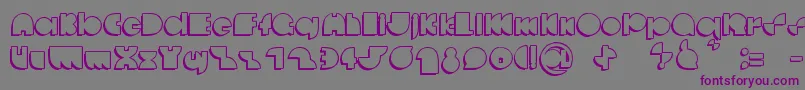 DeccodiscoCasual-Schriftart – Violette Schriften auf grauem Hintergrund