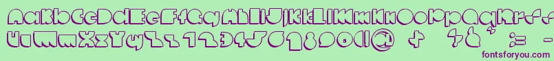 DeccodiscoCasual Font – Purple Fonts on Green Background