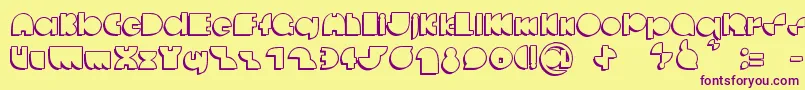 DeccodiscoCasual Font – Purple Fonts on Yellow Background