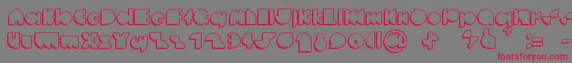 フォントDeccodiscoCasual – 赤い文字の灰色の背景