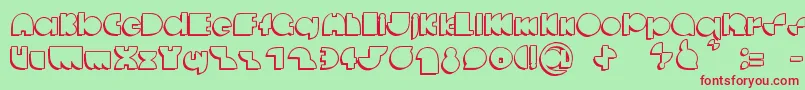 DeccodiscoCasual Font – Red Fonts on Green Background