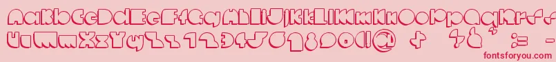 フォントDeccodiscoCasual – ピンクの背景に赤い文字