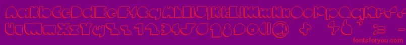 DeccodiscoCasual-Schriftart – Rote Schriften auf violettem Hintergrund