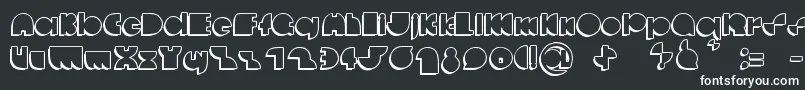 DeccodiscoCasual-Schriftart – Weiße Schriften auf schwarzem Hintergrund