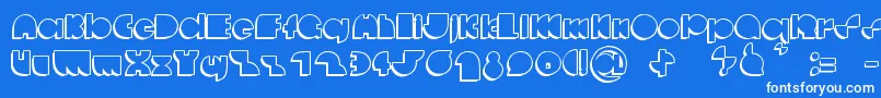 Шрифт DeccodiscoCasual – белые шрифты на синем фоне