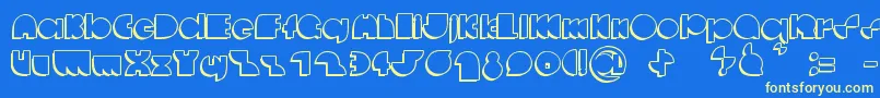 DeccodiscoCasual Font – Yellow Fonts on Blue Background