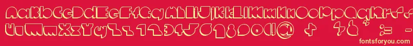 DeccodiscoCasual Font – Yellow Fonts on Red Background