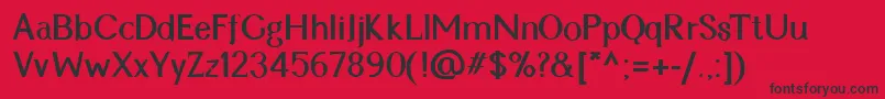 CynRegularBold Font – Black Fonts on Red Background