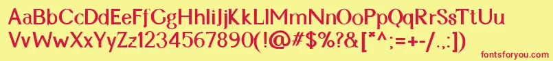 CynRegularBold Font – Red Fonts on Yellow Background