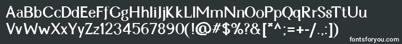 フォントCynRegularBold – 黒い背景に白い文字