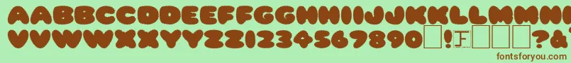 フォントRipple0 – 緑の背景に茶色のフォント