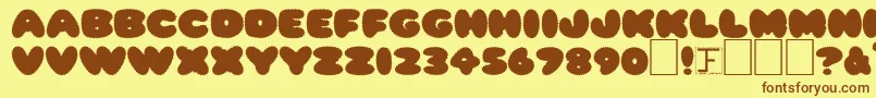 Ripple0 Font – Brown Fonts on Yellow Background