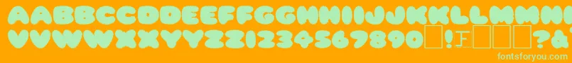 Ripple0 Font – Green Fonts on Orange Background