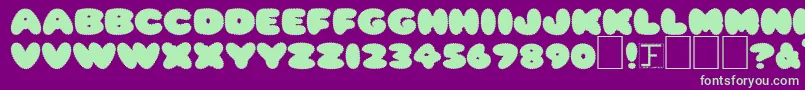 フォントRipple0 – 紫の背景に緑のフォント