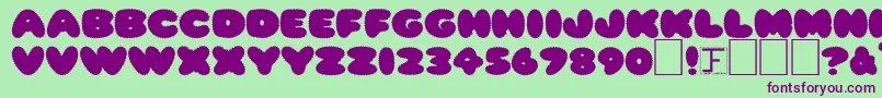 フォントRipple0 – 緑の背景に紫のフォント
