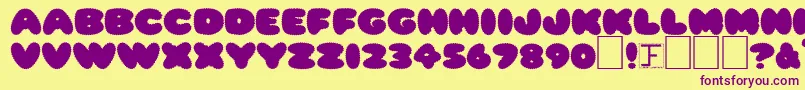 フォントRipple0 – 紫色のフォント、黄色の背景