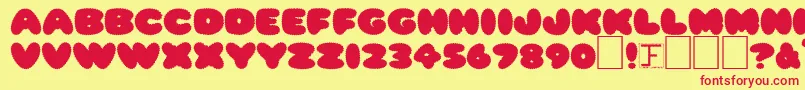 フォントRipple0 – 赤い文字の黄色い背景
