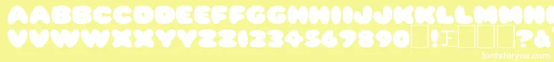 Ripple0-fontti – valkoiset fontit keltaisella taustalla