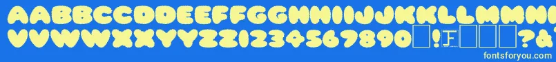 フォントRipple0 – 黄色の文字、青い背景