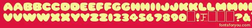 フォントRipple0 – 黄色の文字、赤い背景