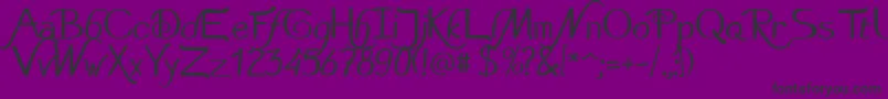 Rosewood-Schriftart – Schwarze Schriften auf violettem Hintergrund
