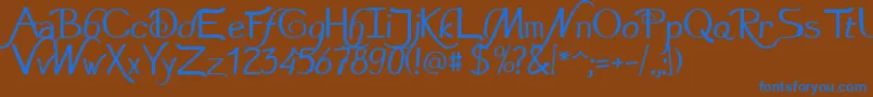 Weitere Informationen zur Rosewood-Schriftart Rosewood-Schriftart – Blaue Schriften auf braunem Hintergrund