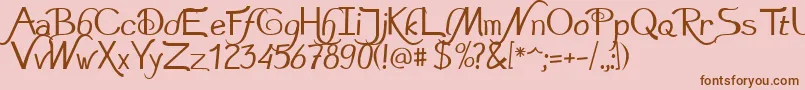 Rosewood Font – Brown Fonts on Pink Background
