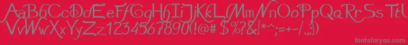 Rosewood Font – Gray Fonts on Red Background