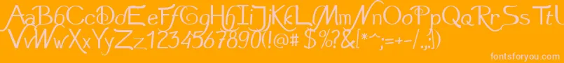 Rosewood Font – Pink Fonts on Orange Background