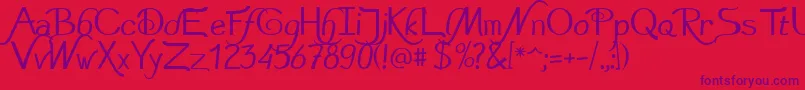 Rosewood Font – Purple Fonts on Red Background