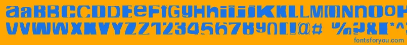 CropfontExpanded Font – Blue Fonts on Orange Background