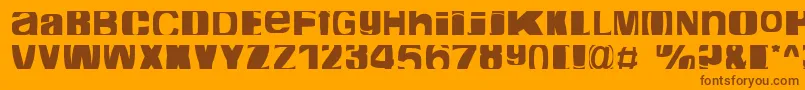 フォントCropfontExpanded – オレンジの背景に茶色のフォント