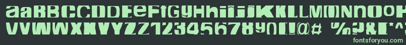 フォントCropfontExpanded – 黒い背景に緑の文字