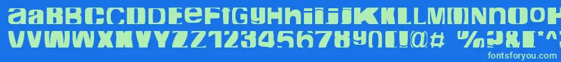 Czcionka CropfontExpanded – zielone czcionki na niebieskim tle