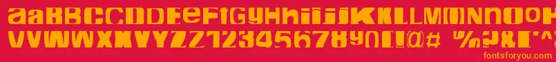 フォントCropfontExpanded – 赤い背景にオレンジの文字