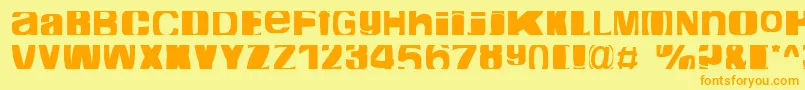 CropfontExpanded Font – Orange Fonts on Yellow Background